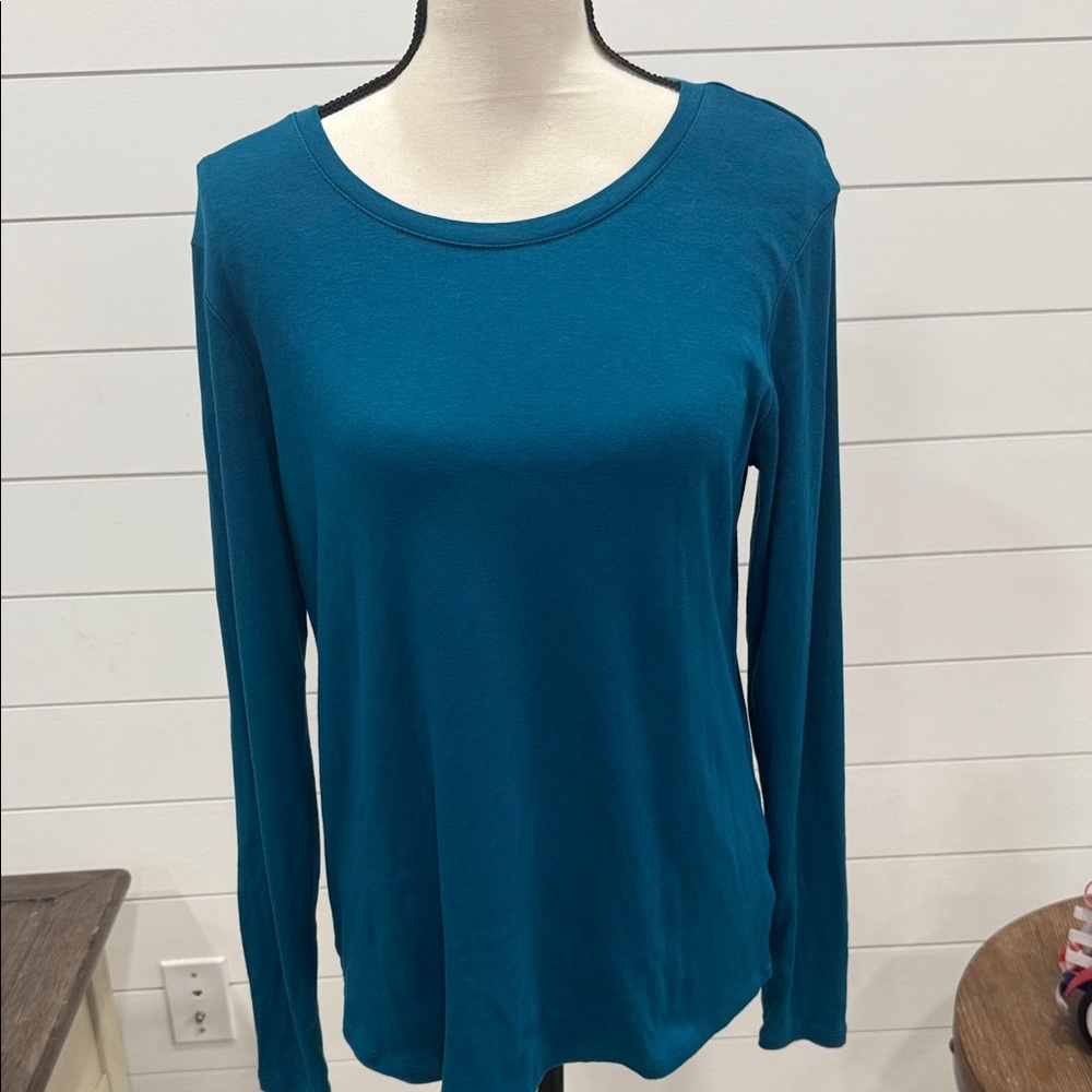Eddie Bauer Teal Long Sleeve Women's Top